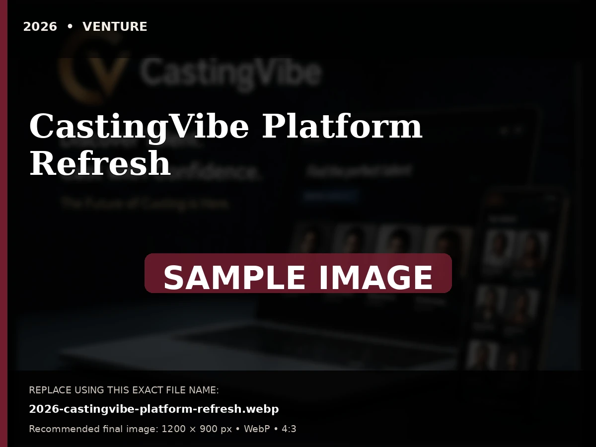 Sample archive image for CastingVibe Platform Refresh. Replace file 2026-castingvibe-platform-refresh.webp.