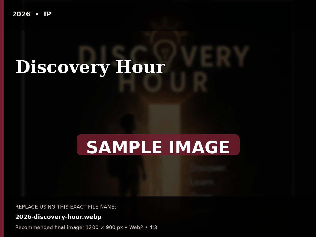 Sample archive image for Discovery Hour. Replace file 2026-discovery-hour.webp.